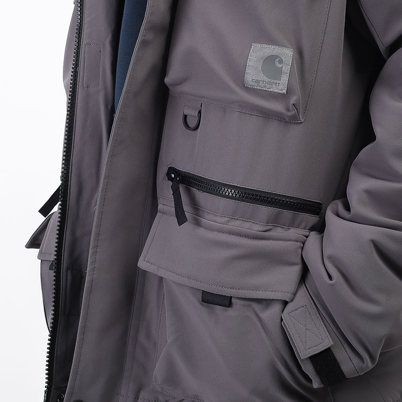 мужская серая куртка Carhartt WIP Colewood Jacket I028380-husky - цена, описание, фото 3